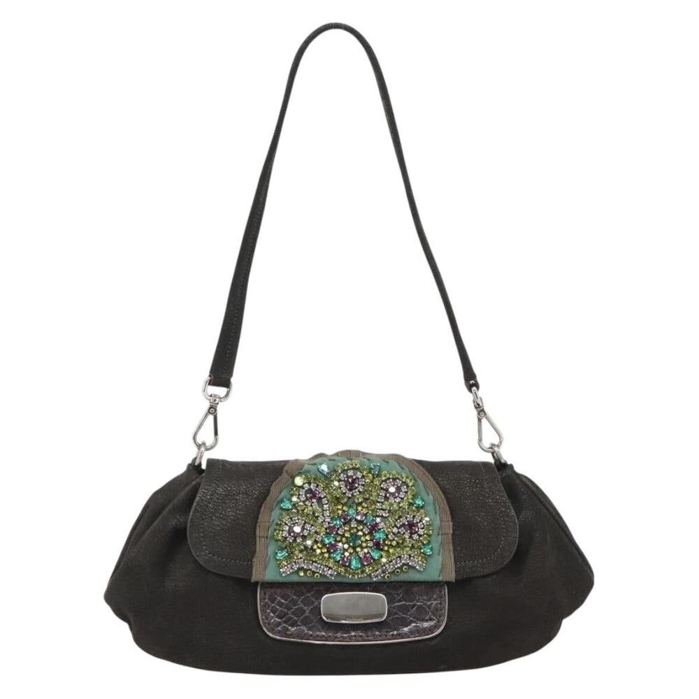 Prada Saffiano Galleria Shoulder Bag Brown